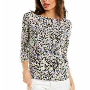 Ted Baker Womens Norma Multicolor Flec Shirt Sz 10 Multicolor Boat Neck Stretch